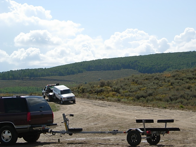 The truck safely on dry ground